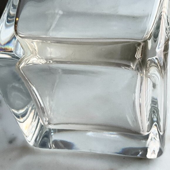 Crystal Square Decanter w Stopper Vintage Pristine HEAVY - Picture 5 of 7